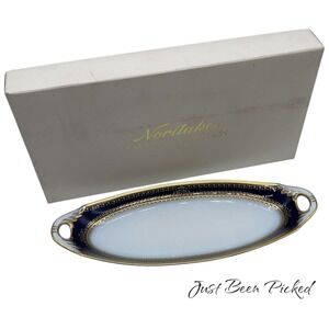 NOS Noritake Inauguration Cobalt Tray 8.5" Bowl‎ #22803